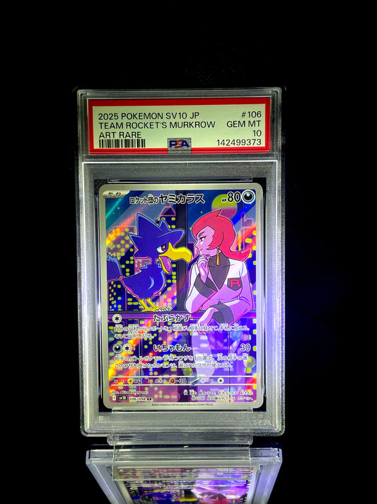 TEAM ROCKET'S MURKROW / 2025 POKEMON SV10 JP / #106 / ART RARE / PSA 10 / Cert 142499373