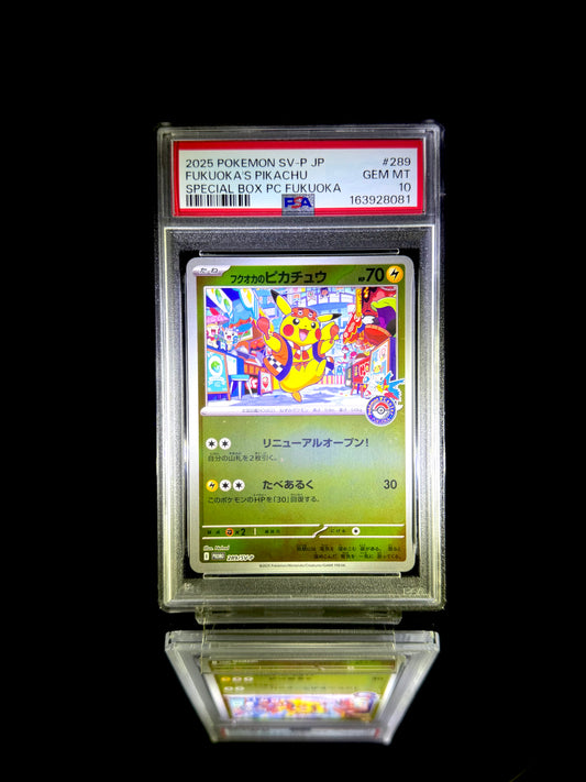Fukuoka's Pikachu / 2025 POKEMON SV-P JP SPECIAL BOX PC FUKUOKA / #289 / GEM MT / PSA 10 / Cert 163928081