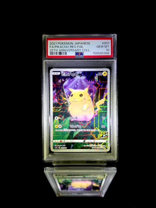 Pikachu / 2021 Pokemon Japanese 25th Anniversary Collection / #001/028 / Common / PSA 10 / Cert 156585388