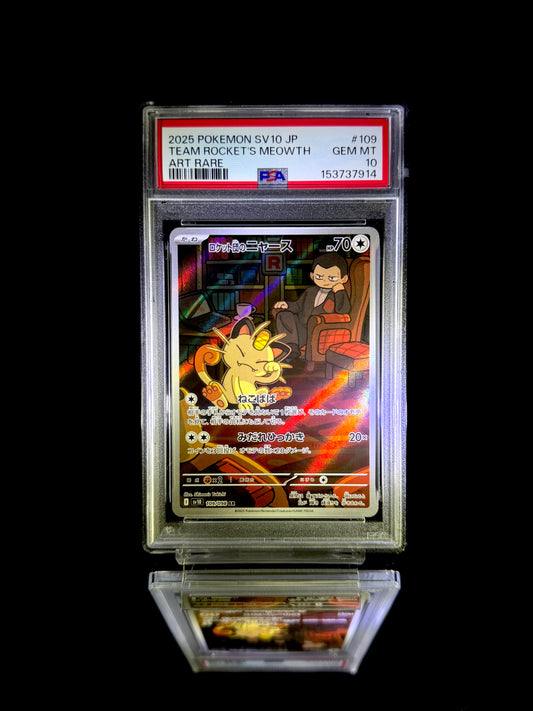 TEAM ROCKET'S MEOWTH / 2025 POKEMON SV10 JP / #109 / ART RARE / PSA 10 / Cert 153737914