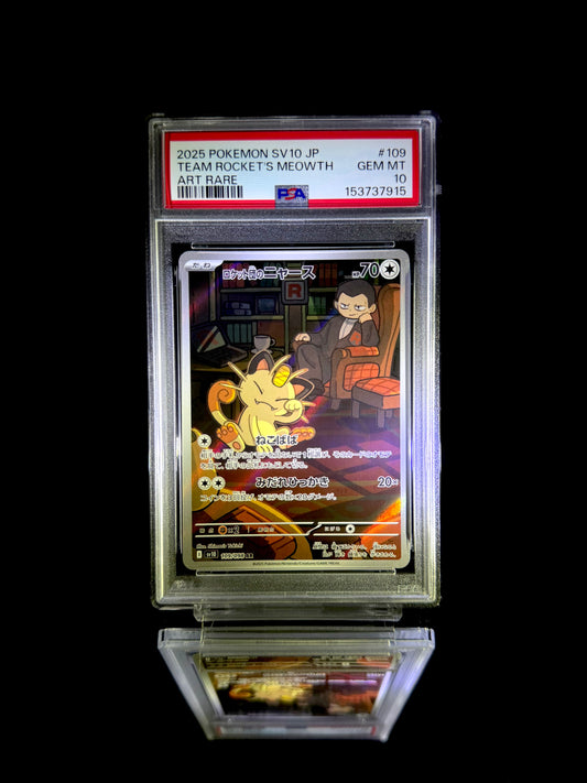 TEAM ROCKET'S MEOWTH / 2025 POKEMON SV10 JP / #109 / ART RARE / PSA 10 / Cert 153737915