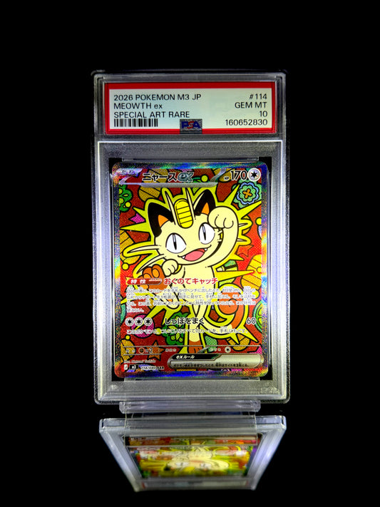 MEOWTH ex / 2026 POKEMON M3 JP / #114 / SPECIAL ART RARE / PSA 10 / Cert 160652830