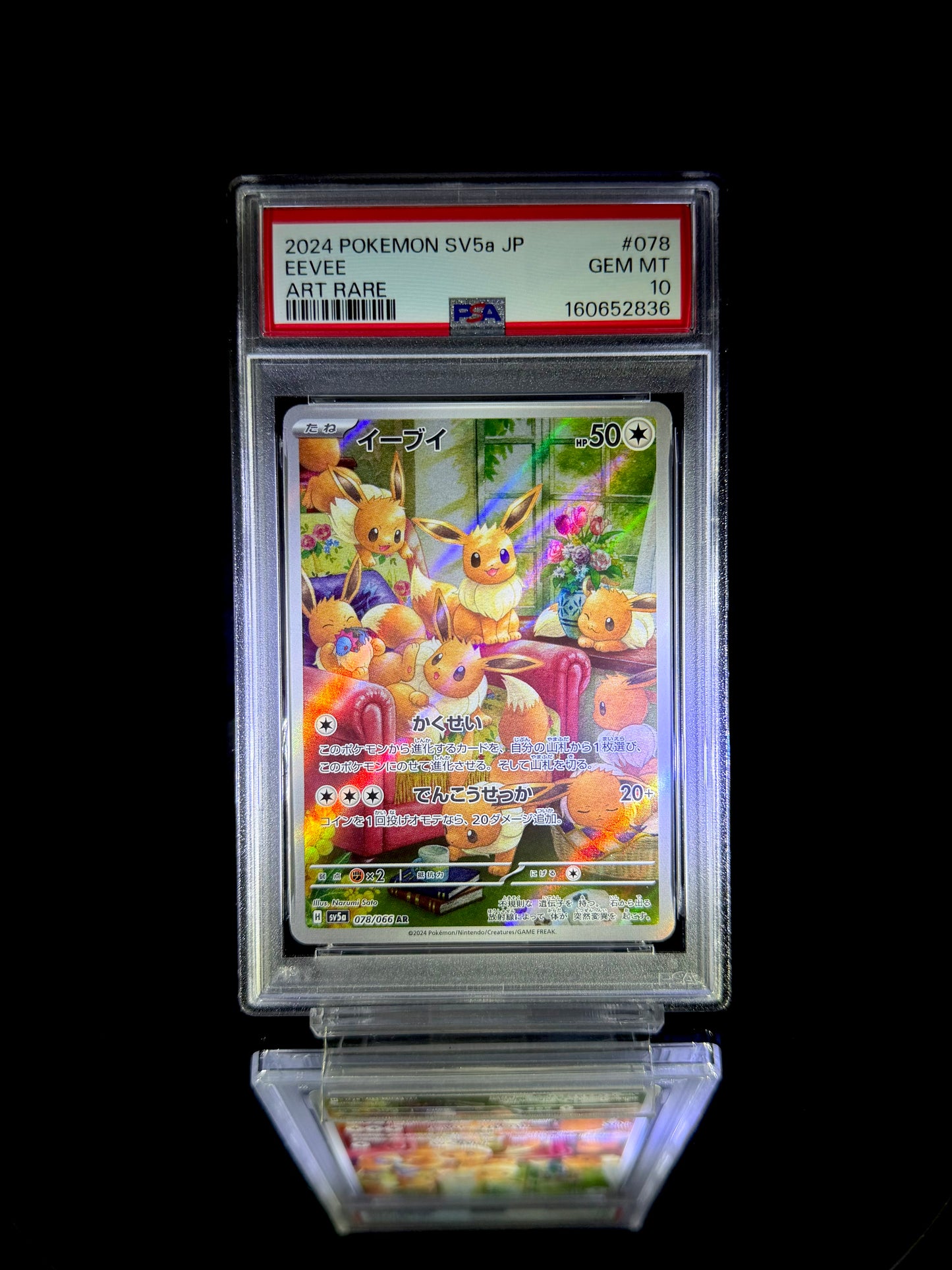 EEVEE / 2024 POKEMON SV5a JP / #078 / ART RARE / PSA 10 / Cert 160652836