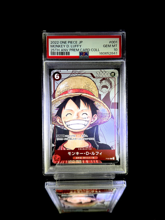 MONKEY D. LUFFY / 2022 ONE PIECE JP 25TH ANV PREM CARD COLL / #001 / GEM MT / PSA 10 / Cert 160652841
