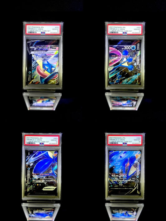 Greninja V-UNION sequential set / 2021 POKEMON JPN. V-UNION SPECIAL CARD SET / 001 & 002 & 003 & 004 / GEM MT / PSA 10 / Cert 155360974 & 155360975 & 155360976 & 155360977 - TCG Slab Japan