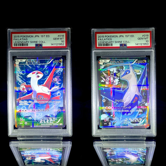 Latias & Latios sequential set / 2015 POKEMON JPN. 1ST ED. LEGENDARY SHINE COLL. / 018 & 019 / FA / PSA 10 / Cert 141121952 & 141121953 - TCG Slab Japan