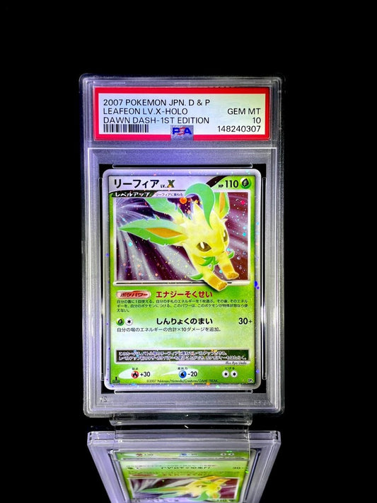 LEAFEON LV.X-HOLO / 2007 POKEMON JPN. D & P DAWN DASH-1ST EDITION / DP4 / GEM MT / PSA 10 / Cert 148240307 - TCG Slab Japan