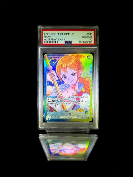 NAMI / 2025 ONE PIECE OP11 JP / OP11 - 041 / ALTERNATE ART / PSA 10 / Cert 153673006 - TCG Slab Japan