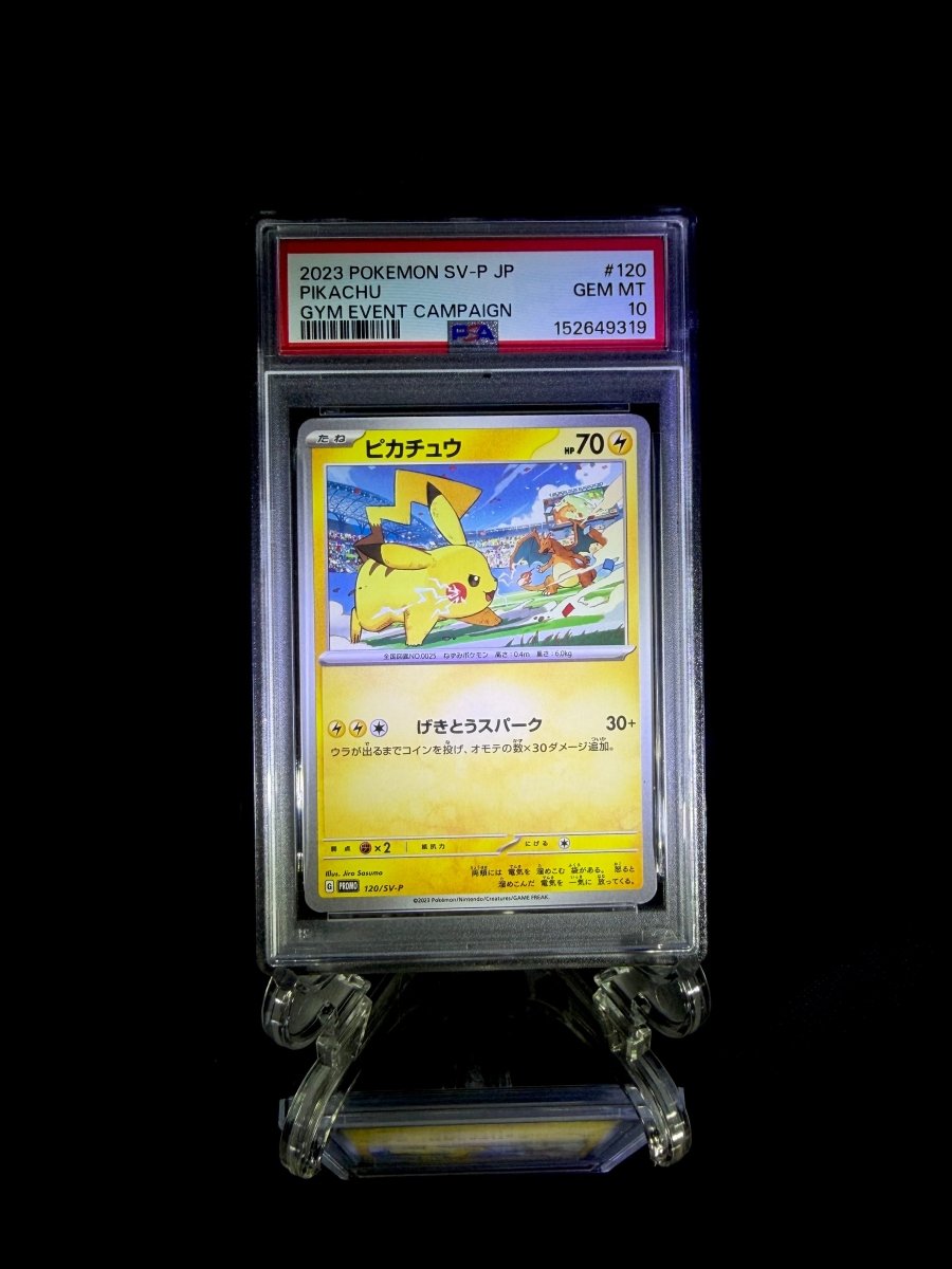 Pikachu & Pikachu sequential set / 2023-2024 POKEMON SV-P JP GYM EVENT CAMPAIGN / 120 & 197 / GEM MT / PSA 10 / Cert 152649319 & 152649320 - TCG Slab Japan