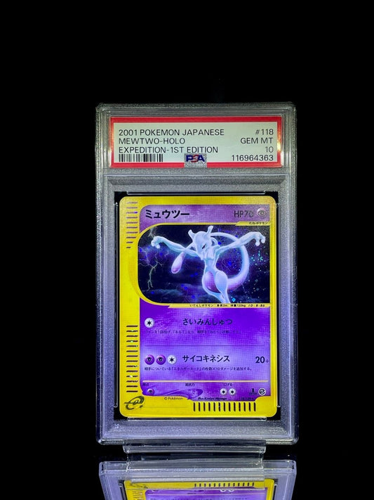 PSA 10 2001 POKEMON JAPANESE MEWTWO - HOLO EXPEDITION - 1ST ED. - TCG Slab Japan