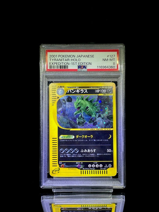 PSA 8 2001 Pokemon Japanese Tyranitar - Holo (Expedition 1st Edition) - TCG Slab Japan