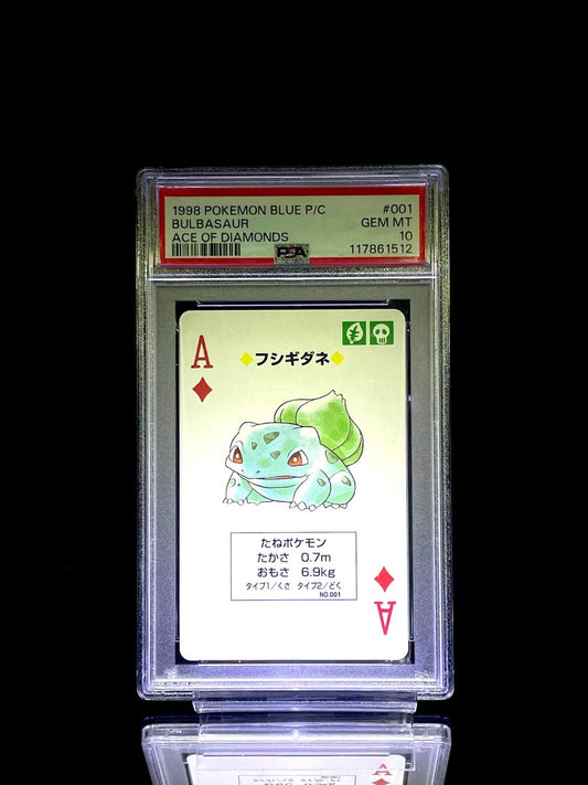PSA10 SEQUENTIAL SET BULBASAUR & CHARMANDER & SQUIRTLE PLAYING CARD Blue - TCG Slab Japan