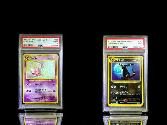 SET PSA 9 2000 PM JAPANESE NEO 2 ESPEON - HOLO / UMBREON - HOLO - TCG Slab Japan
