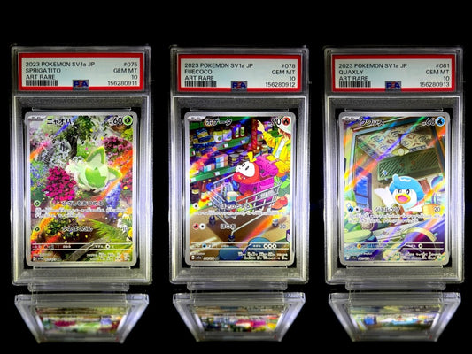 Sprigatito & Fuecoco & Quaxly sequential set / 2023 POKEMON SV1a JP / 075 & 078 & 081 / ART RARE / PSA 10 / Cert 156280911 & 156280912 & 156280913 - TCG Slab Japan