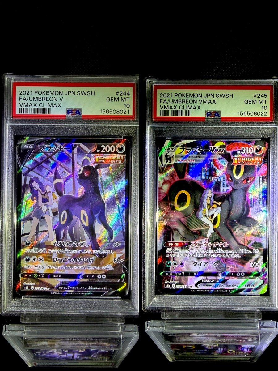 Umbreon V & Umbreon VMAX sequential set / 2021 POKEMON JPN.SWSH VMAX CLIMAX / 244 & 245 / GEM MT / PSA 10 / Cert 156508021 & 156508022 - TCG Slab Japan